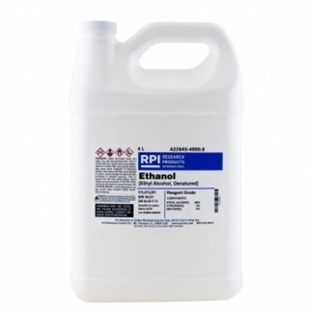 RPI Ethanol (Ethyl Alcohol, Denatured), Reagent Grade 4 L A22645-4000.0